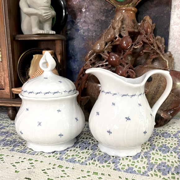 Vintage Other - VTG Hand-painted Bavarian China Creamer and Sugar Bowl Leftmann Welden W Germany